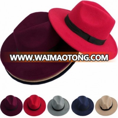 wholesale fashion custom wool felt hat fedora hat