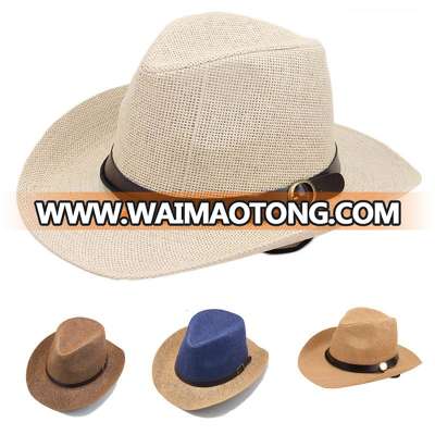 Fashion cheap wholesale men hats paper cowboy straw hats for promotion sun hat